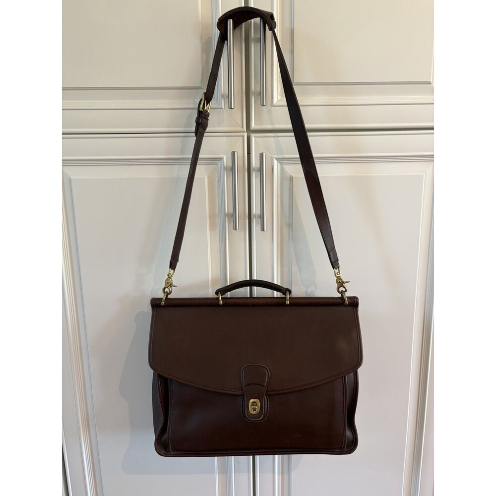 Coach 5266 Vintage Beekman Dark Brown Leather Briefcase Laptop Bag